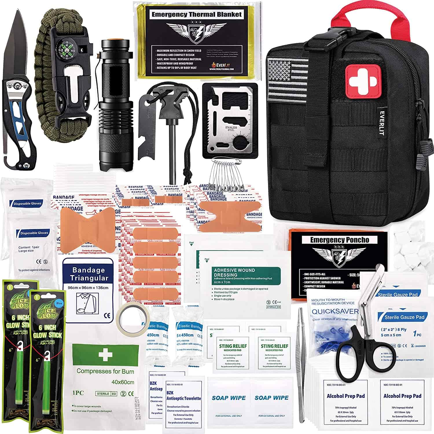 Sort Survival First Aid Kit indeholder 250 stk. First Aid Kit