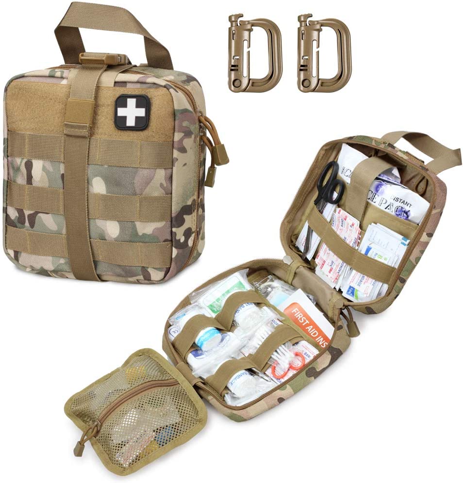 Camo Tactical First Aid Military Medical Pouch Inkluderer Røde Kors Patch